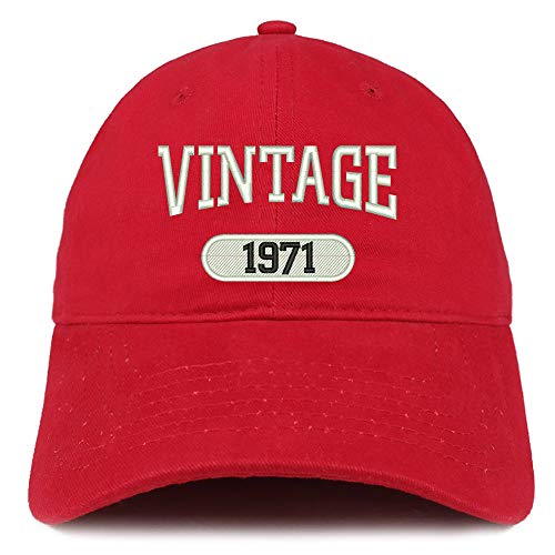 Trendy Apparel Shop 50th Birthday Vintage 1971 Soft Crown Brushed Cotton Cap