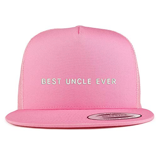 Trendy Apparel Shop Best Uncle Ever Embroidered 5 Panel Flatbill Trucker Mesh Snapback Cap