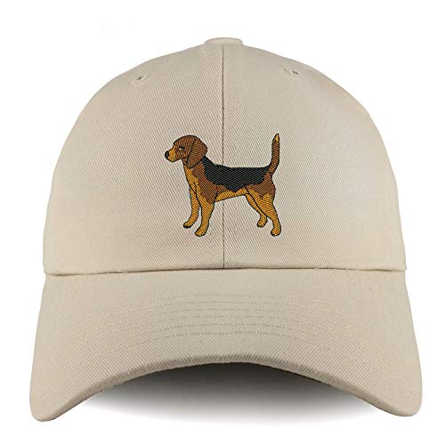 Trendy Apparel Shop Beagle Dog Embroidered Low Profile Soft Cotton Dad Hat Cap