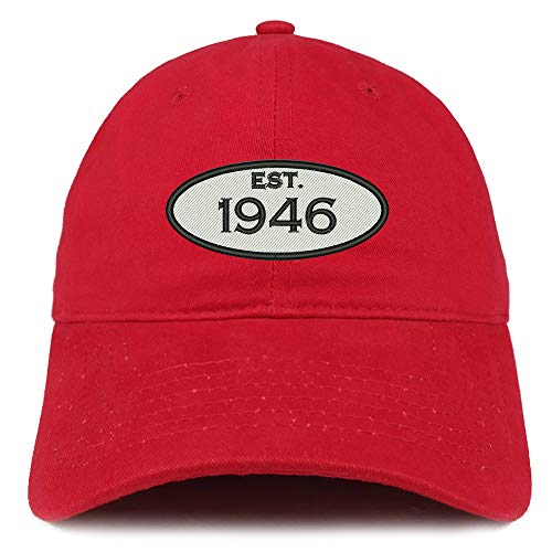 Trendy Apparel Shop 75th Birthday Established Year Soft Crown Brushed Cotton Cap