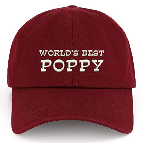 Trendy Apparel Shop XXL World's Best Poppy Embroidered Unstructured Cotton Cap