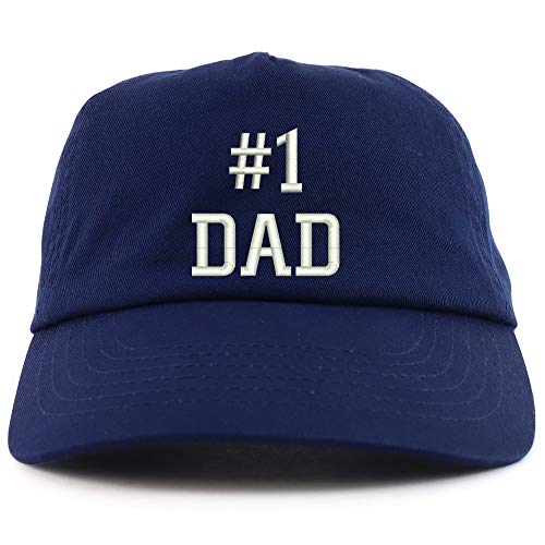 Trendy Apparel Shop Number 1 Dad Embroidered 5 Panel Unstructured Soft Crown Baseball Cap