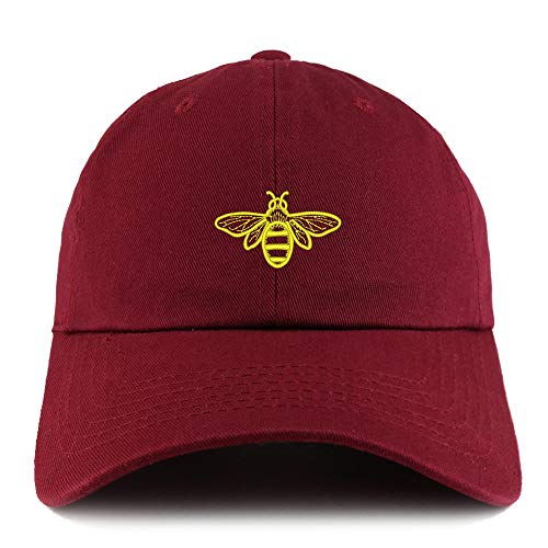 Trendy Apparel Shop Bee Embroidered Solid Adjustable Unstructured Dad Hat