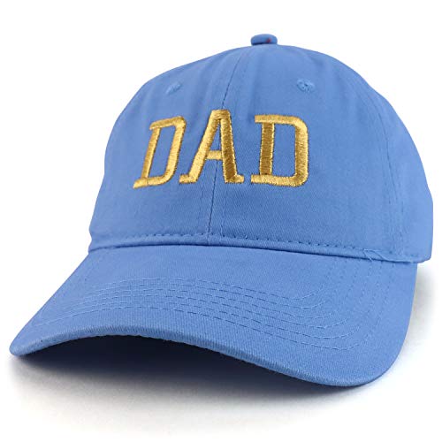 Trendy Apparel Shop DAD Capital Gold Thread Embroidered Soft Crown 100% Brushed Cotton Cap