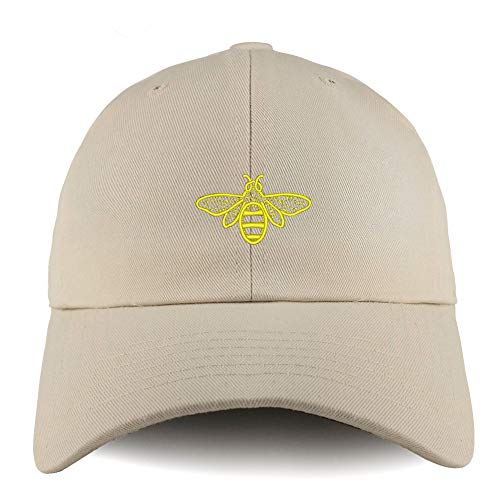 Trendy Apparel Shop Bee Embroidered Solid Adjustable Unstructured Dad Hat