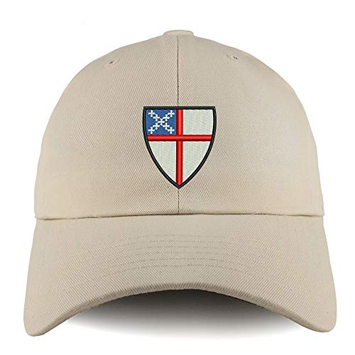 Trendy Apparel Shop Episcopal Shield Solid Adjustable Unstructured Dad Hat