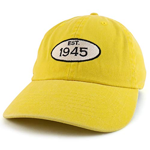 Trendy Apparel Shop 75th Birthday Established 1946 Washed Cotton Adjustable Cap