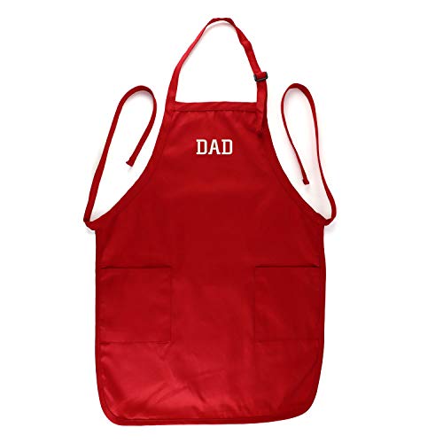 Trendy Apparel Shop DAD Embroidered Full Length Apron with Pockets