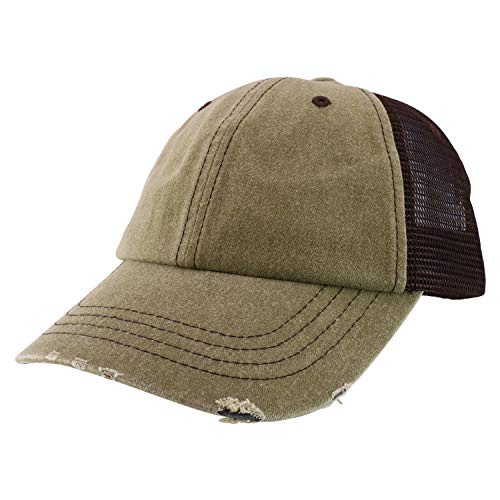 Trendy Apparel Shop Oversized XXL Pigment Dyed Distressed Trucker Baseball Cap