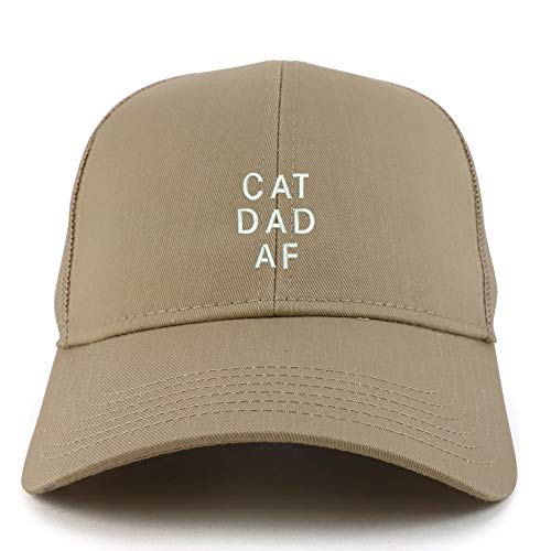 Trendy Apparel Shop Cat Dad AF Embroidered Structured High Profile Trucker Cap