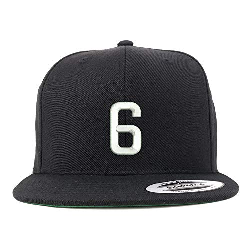 Trendy Apparel Shop Number 6 Embroidered Snapback Flatbill Baseball Cap