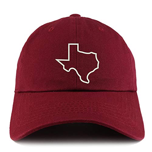 Trendy Apparel Shop Texas Outline Solid Adjustable Unstructured Dad Hat