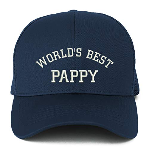 Trendy Apparel Shop XXL World's Best Pappy Embroidered Structured Trucker Mesh Cap