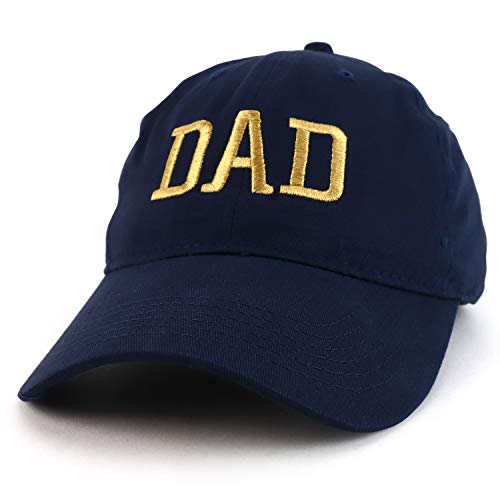 Trendy Apparel Shop DAD Capital Gold Thread Embroidered Soft Crown 100% Brushed Cotton Cap