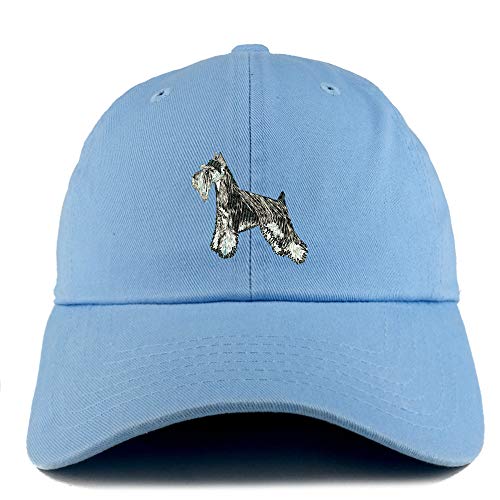 Trendy Apparel Shop Miniature Schnauzer Dog Embroidered Low Profile Soft Cotton Dad Hat Cap