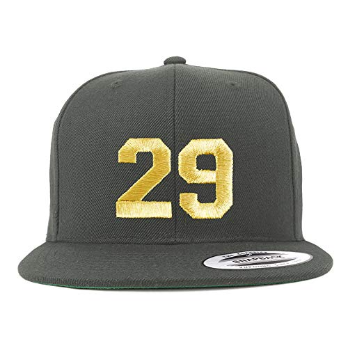 Trendy Apparel Shop Number 29 Gold Thread Flat Bill Snapback Baseball Cap