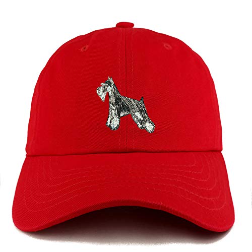 Trendy Apparel Shop Miniature Schnauzer Dog Embroidered Low Profile Soft Cotton Dad Hat Cap