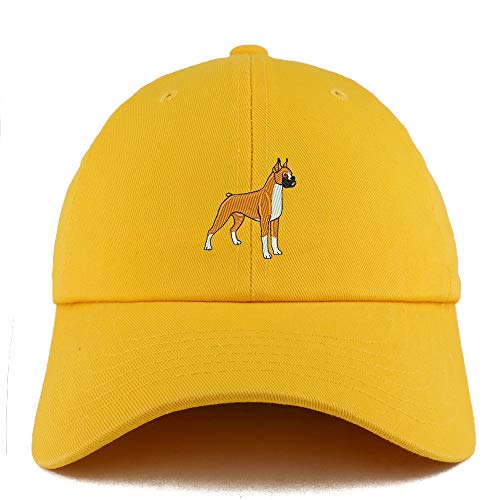 Trendy Apparel Shop Boxer Dog Embroidered Low Profile Soft Cotton Dad Hat Cap