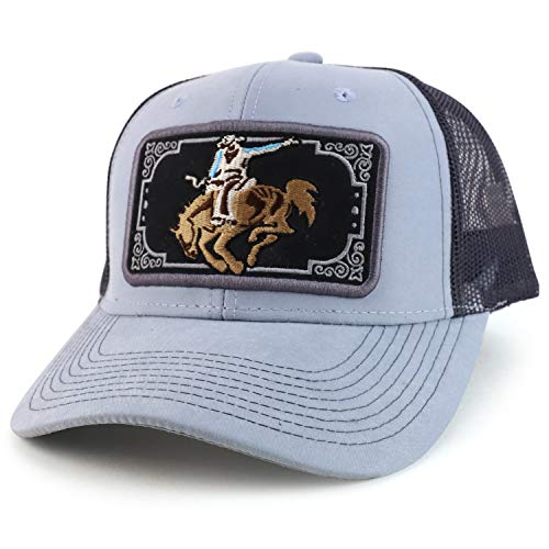 Trendy Apparel Shop Bull Riding Rodeo Structured Mesh Back Snapback Cap