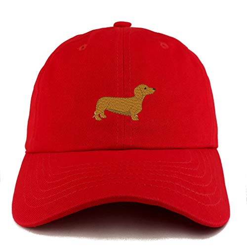 Trendy Apparel Shop Dachshund Dog Embroidered Low Profile Soft Cotton Dad Hat Cap