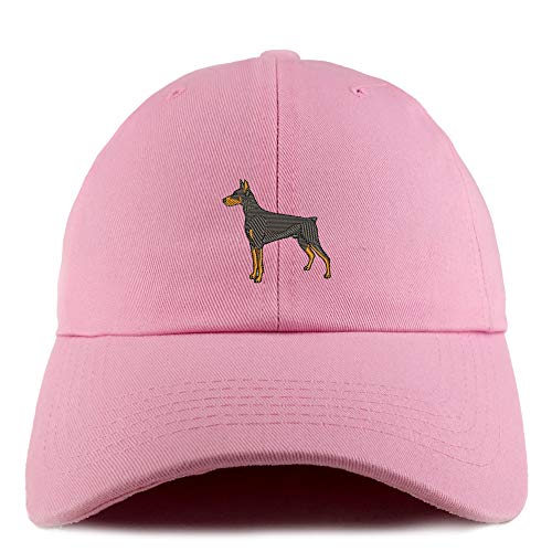 Trendy Apparel Shop Doberman Dog Embroidered Low Profile Soft Cotton Dad Hat Cap