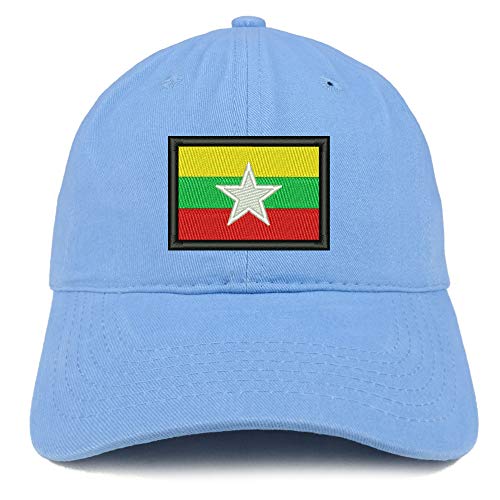 Trendy Apparel Shop Myanmar Flag Embroidered Unstructured Cotton Dad Hat