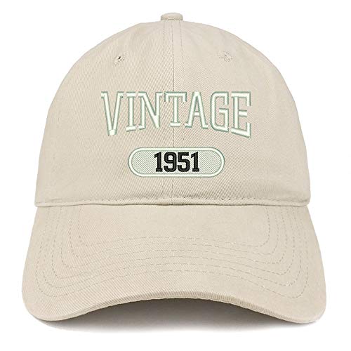 Trendy Apparel Shop 70th Birthday Vintage 1951 Soft Crown Brushed Cotton Cap