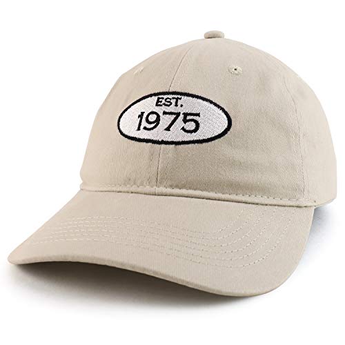 Trendy Apparel Shop 45th Birthday Established 1976 Soft Crown Brushed Cotton Cap