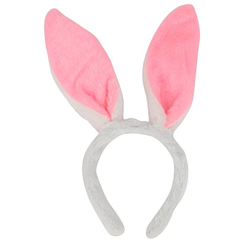 Trendy Apparel Shop Easter Bunny Rabbits Wired Ear Headband - White