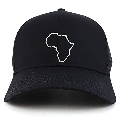 Trendy Apparel Shop Africa Map Outline Structured High Profile Trucker Cap