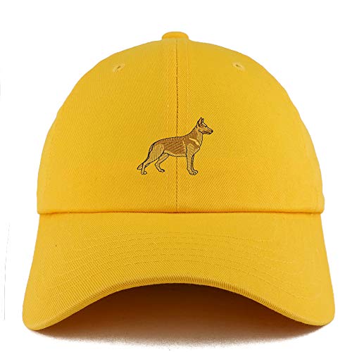 Trendy Apparel Shop German Shepherd Dog Embroidered Low Profile Soft Cotton Dad Hat Cap