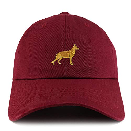 Trendy Apparel Shop German Shepherd Dog Embroidered Low Profile Soft Cotton Dad Hat Cap