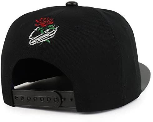 tilgomedal Snapback Hats for Men Skull Embroidery Adjustable Solid Flat Bill Hat Unisex Baseball Caps