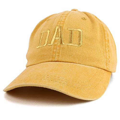 Trendy Apparel Shop Dad Capital Gold Thread Pigment Dyed Low Profile Cotton Cap