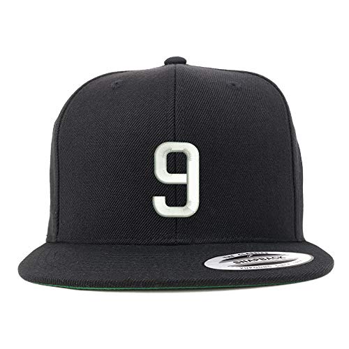 Trendy Apparel Shop Number 9 Embroidered Snapback Flatbill Baseball Cap