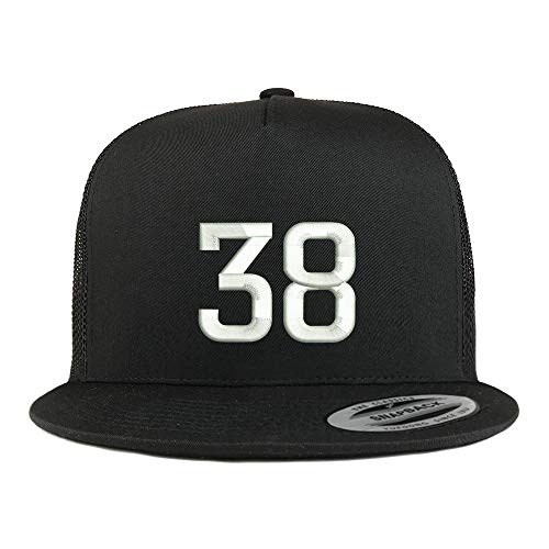 Trendy Apparel Shop Number 38 Embroidered 5 Panel Flatbill Trucker Mesh Cap