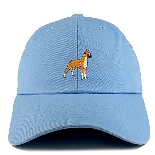 Trendy Apparel Shop Boxer Dog Embroidered Low Profile Soft Cotton Dad Hat Cap