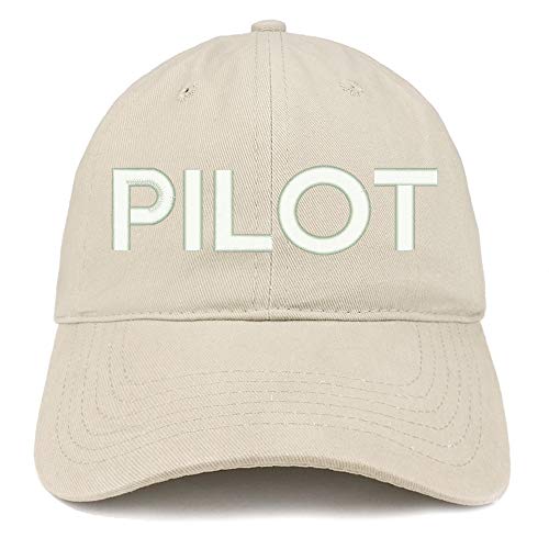 Trendy Apparel Shop Pilot Embroidered Soft Crown 100% Brushed Cotton Cap