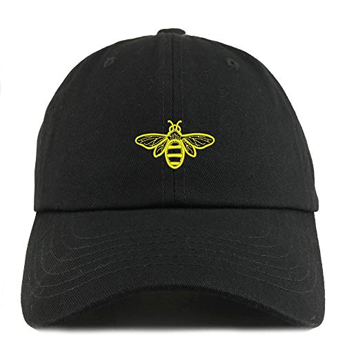 Trendy Apparel Shop Bee Embroidered Solid Adjustable Unstructured Dad Hat