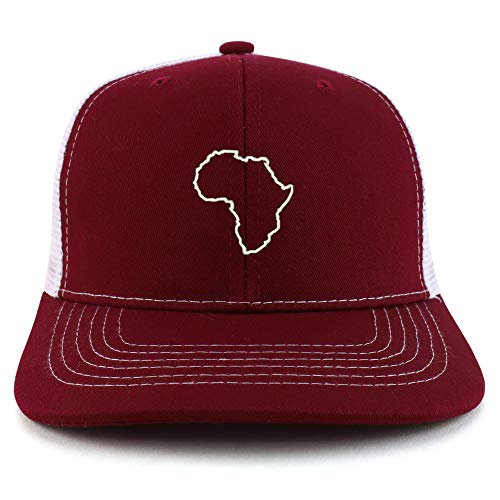 Trendy Apparel Shop Africa Map Outline Two Tone Mesh Back Trucker Baseball Cap