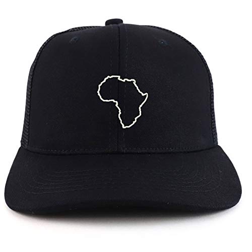 Trendy Apparel Shop Africa Map Outline Two Tone Mesh Back Trucker Baseball Cap