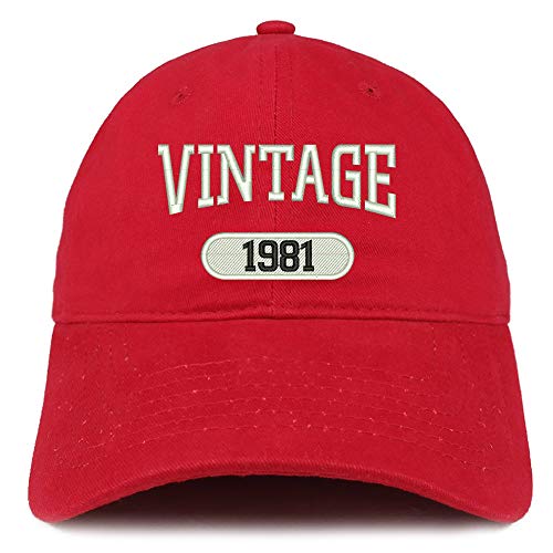 Trendy Apparel Shop 40th Birthday Vintage 1981 Soft Crown Brushed Cotton Cap