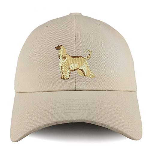 Trendy Apparel Shop Afghan Hound Dog Embroidered Low Profile Soft Cotton Dad Hat Cap