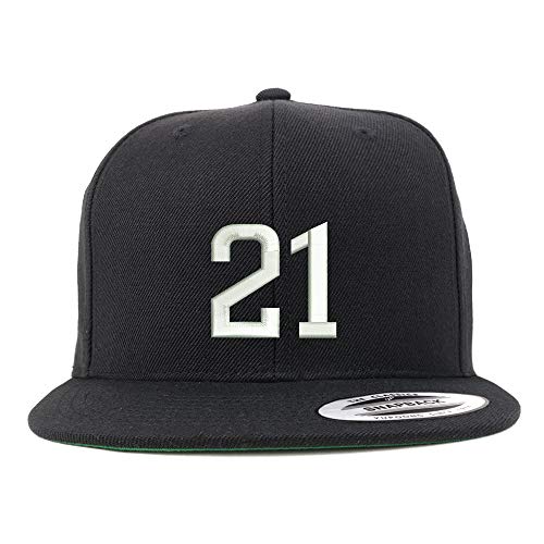 Trendy Apparel Shop Number 21 Embroidered Snapback Flatbill Baseball Cap