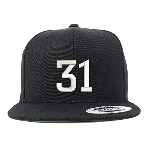 Trendy Apparel Shop Number 31 Embroidered Snapback Flatbill Baseball Cap