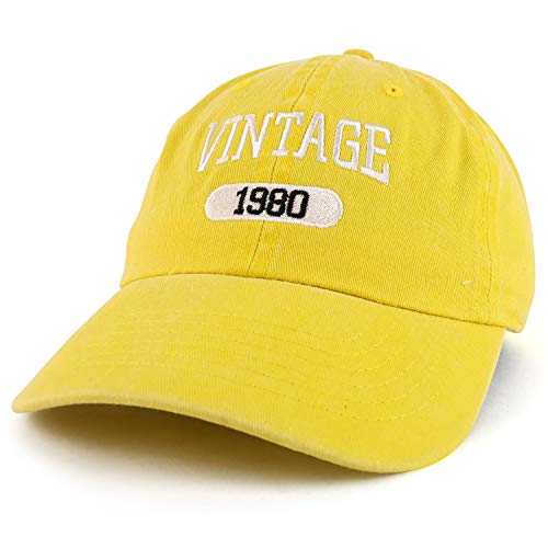 Trendy Apparel Shop 40th Birthday Vintage Year Washed Cotton Adjustable Cap