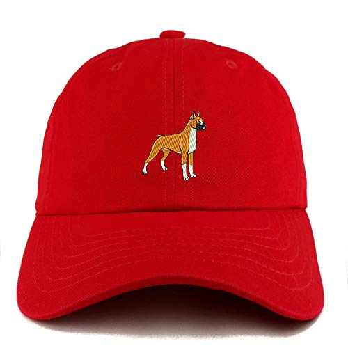 Trendy Apparel Shop Boxer Dog Embroidered Low Profile Soft Cotton Dad Hat Cap