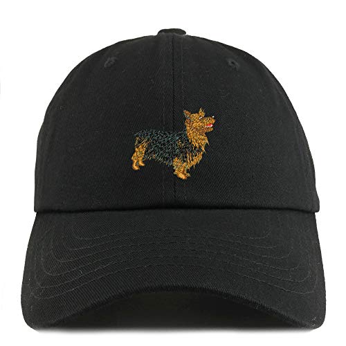 Trendy Apparel Shop Australian Terrier Dog Embroidered Low Profile Soft Cotton Dad Hat Cap