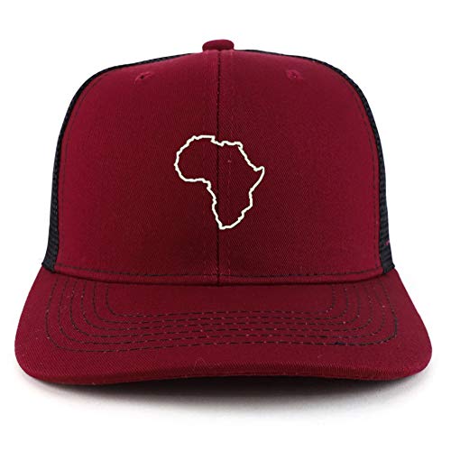 Trendy Apparel Shop Africa Map Outline Two Tone Mesh Back Trucker Baseball Cap