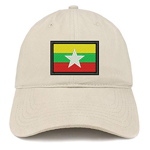 Trendy Apparel Shop Myanmar Flag Embroidered Unstructured Cotton Dad Hat